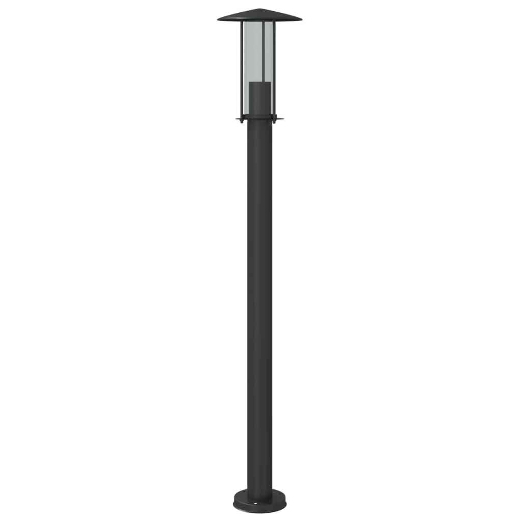 Candeeiro de chão para exterior 3 pcs 100 cm aço inox. preto