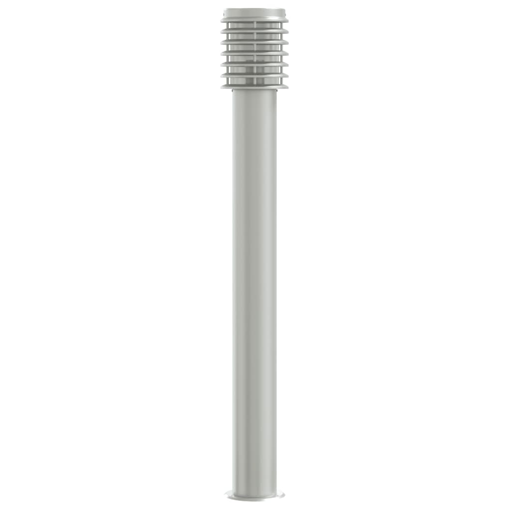 Candeeiro de chão p/ exterior 3 pcs 110 cm aço inox. prateado