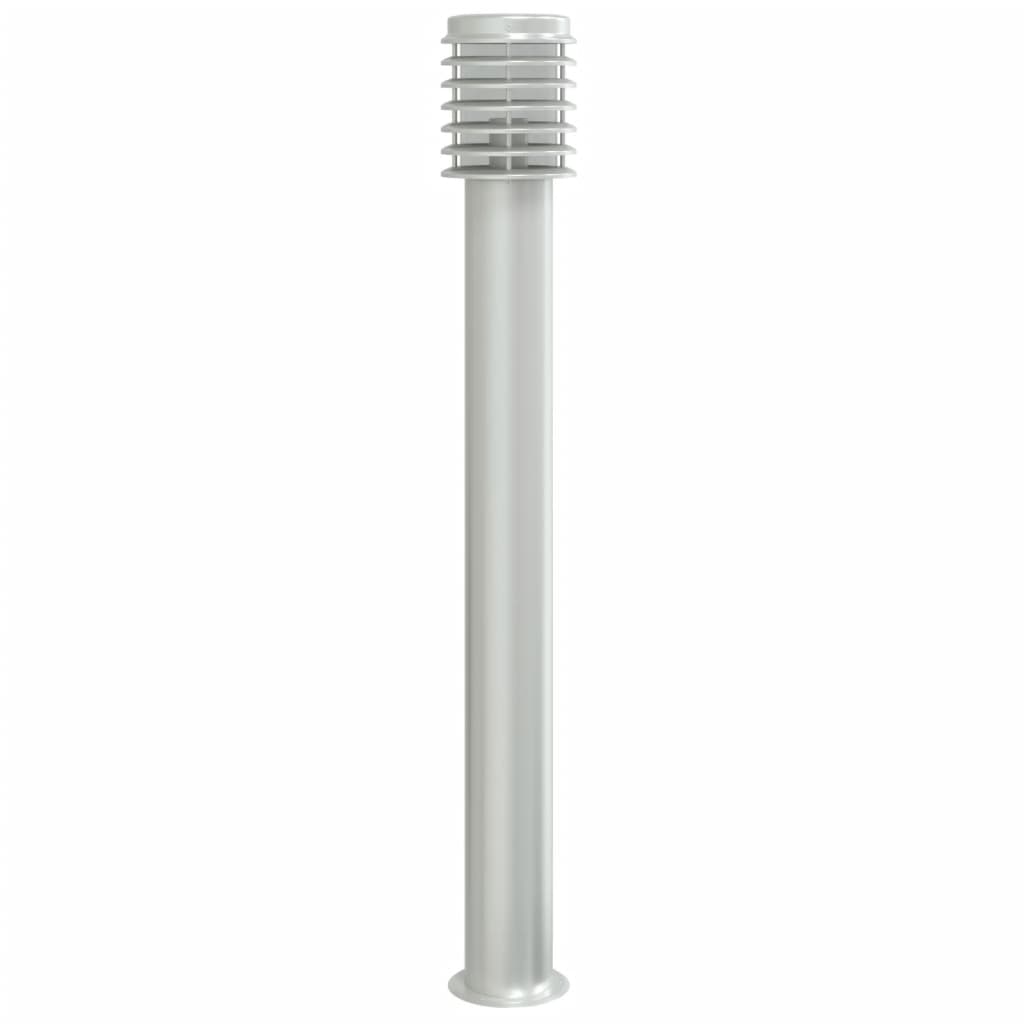 Candeeiro de chão p/ exterior 3 pcs 110 cm aço inox. prateado