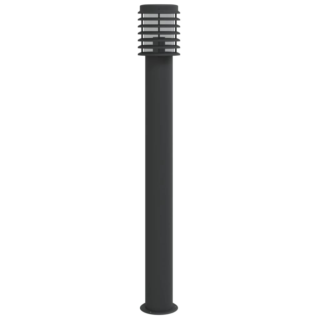 Candeeiro de chão para exterior 110 cm aço inoxidável preto