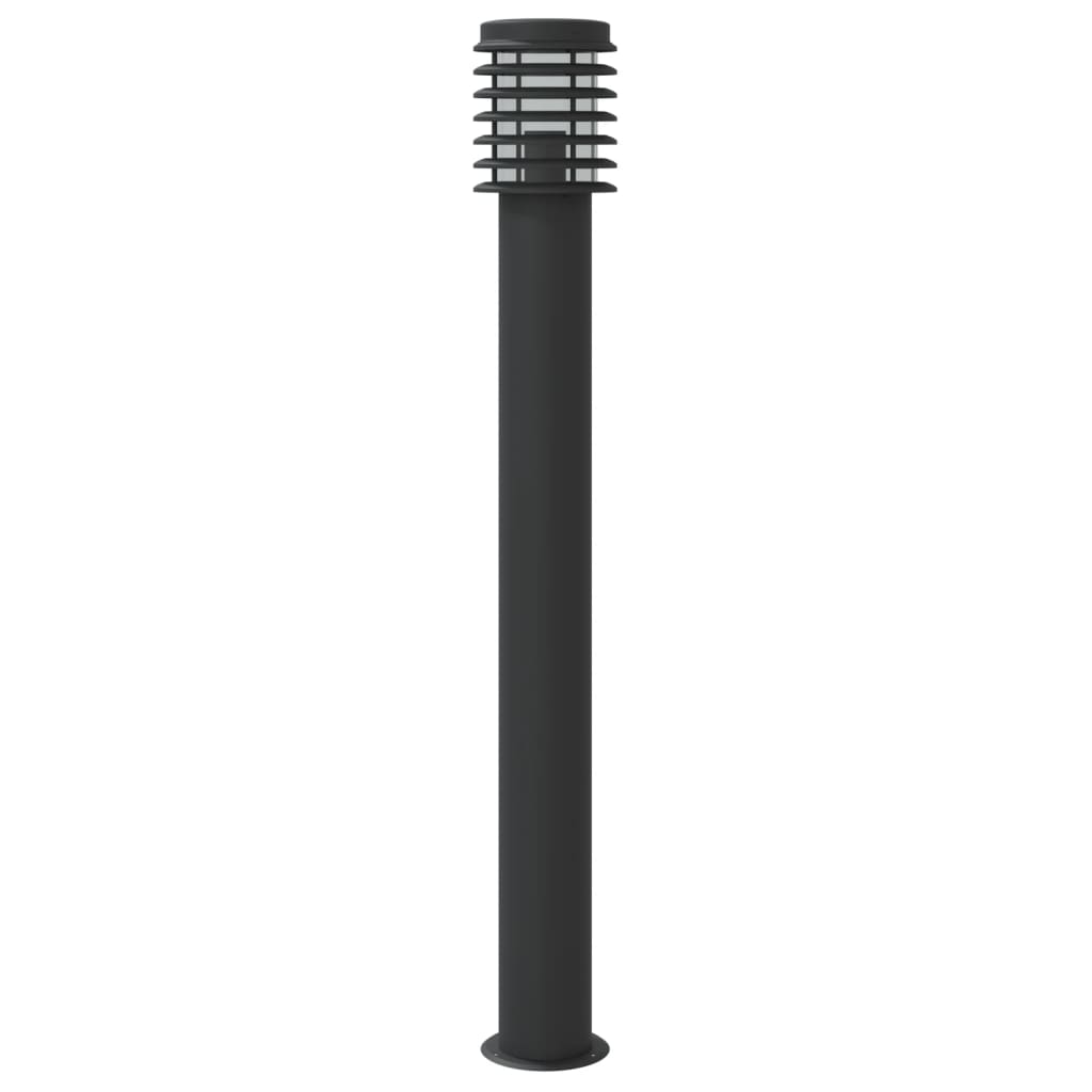 Candeeiro de chão para exterior 110 cm aço inoxidável preto
