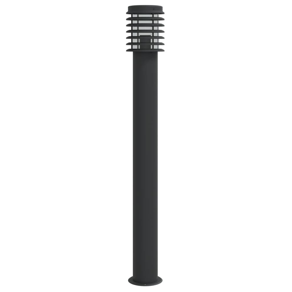 Candeeiro de chão para exterior 110 cm aço inoxidável preto