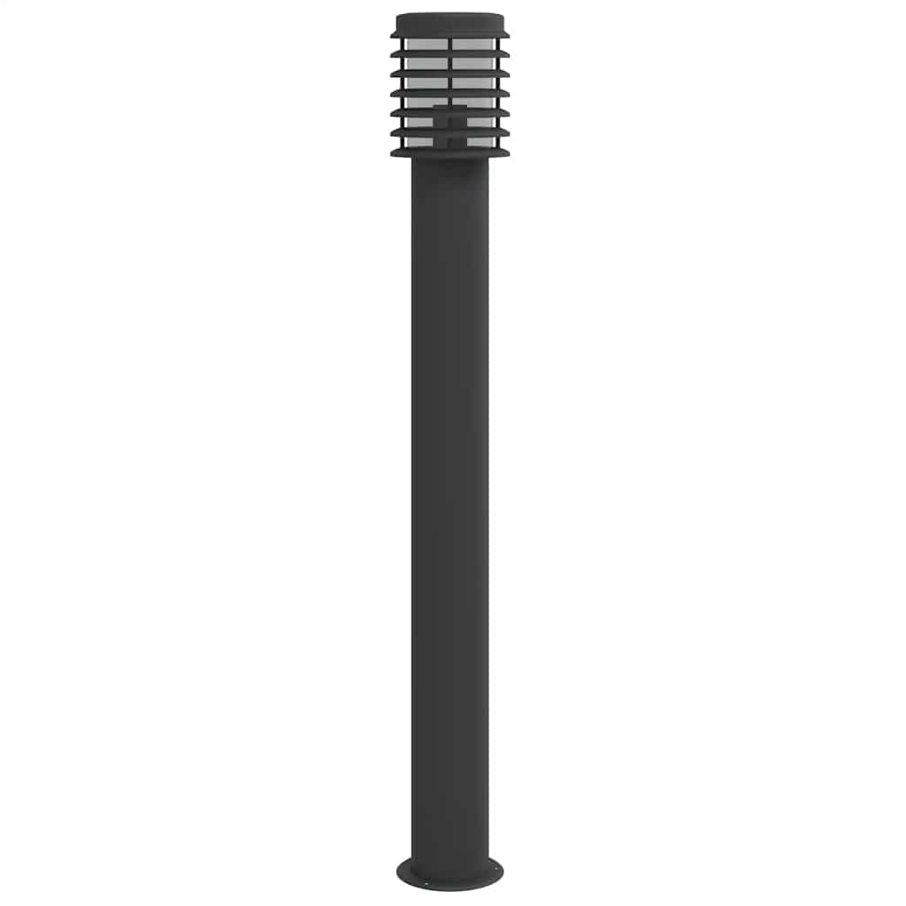 Candeeiro de chão para exterior 3 pcs 110 cm aço inox. preto