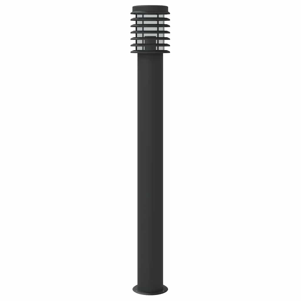 Candeeiro de chão para exterior 3 pcs 110 cm aço inox. preto