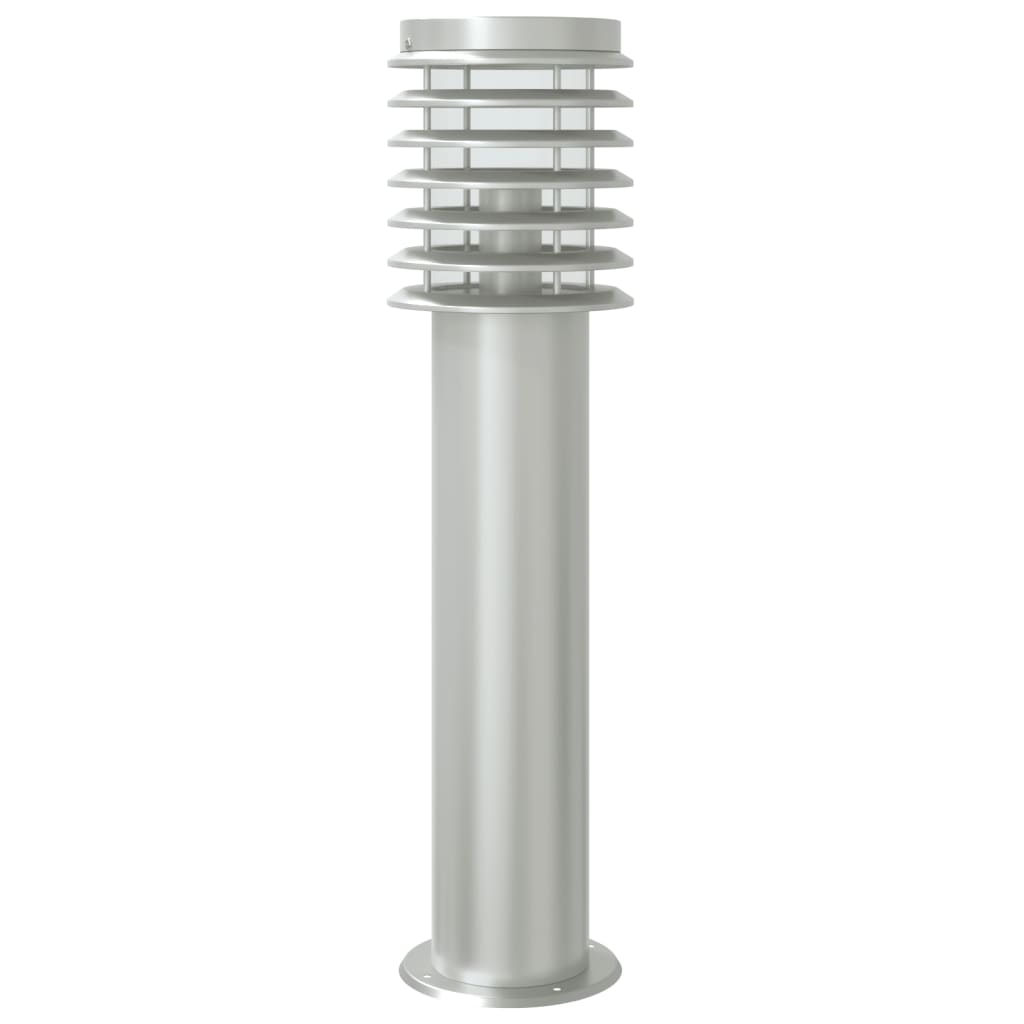Candeeiro chão exterior c/ sensor 3 pcs 60cm aço inox. prateado