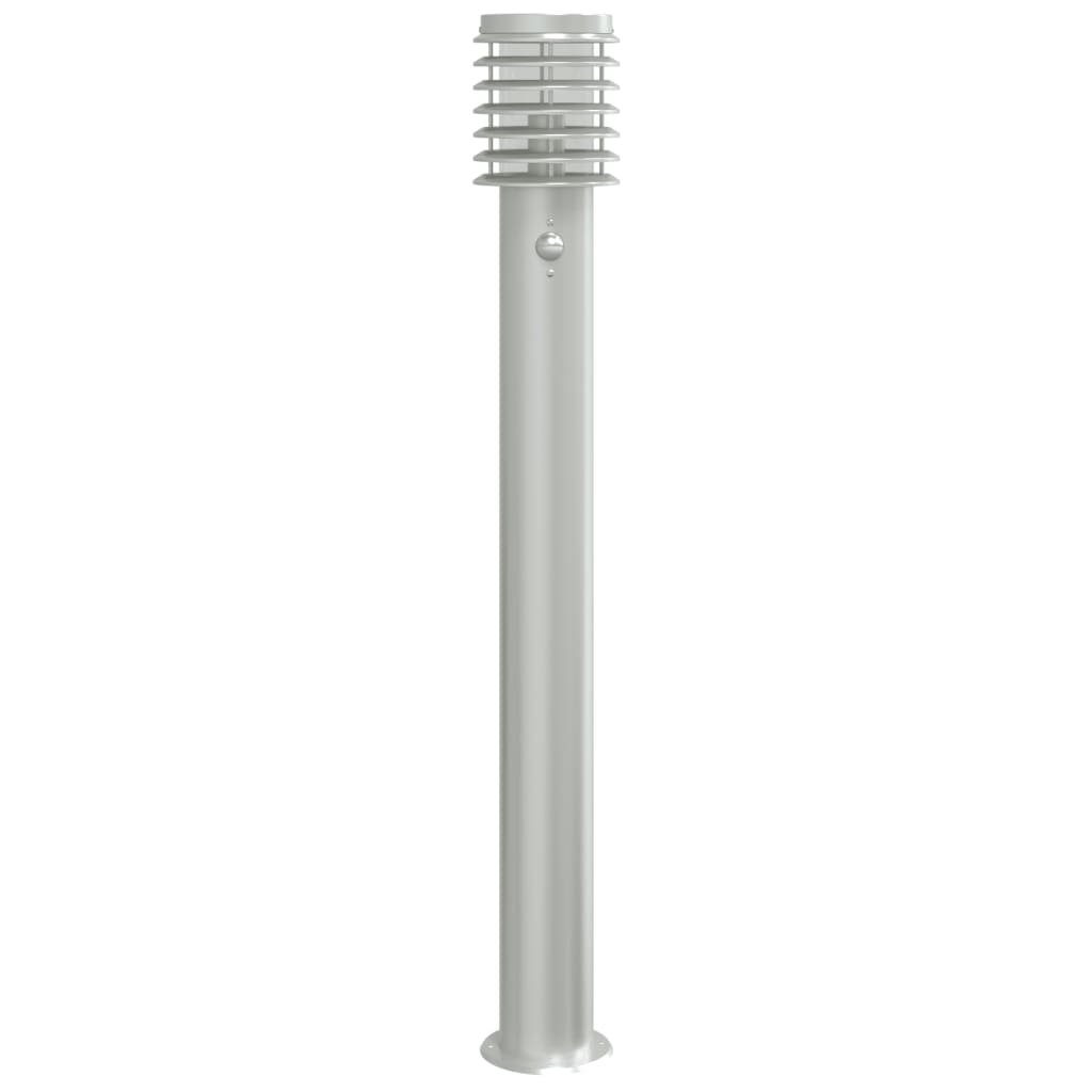 Candeeiro de chão exterior c/ sensor 110 cm aço inox. prateado