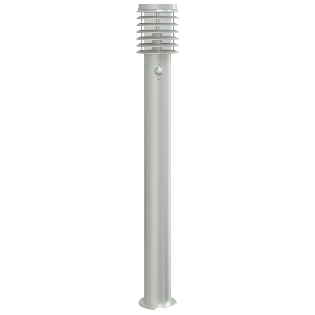 Candeeiro chão exterior c/ sensor 3pcs 110cm aço inox. prateado