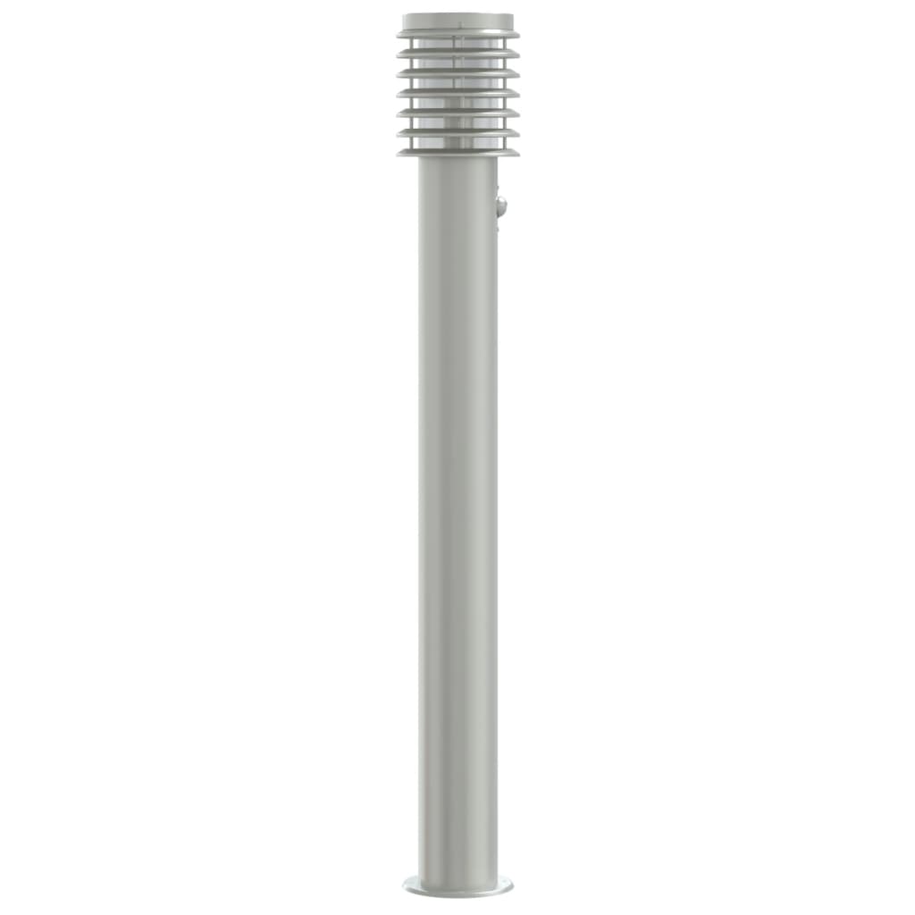 Candeeiro chão exterior c/ sensor 3pcs 110cm aço inox. prateado