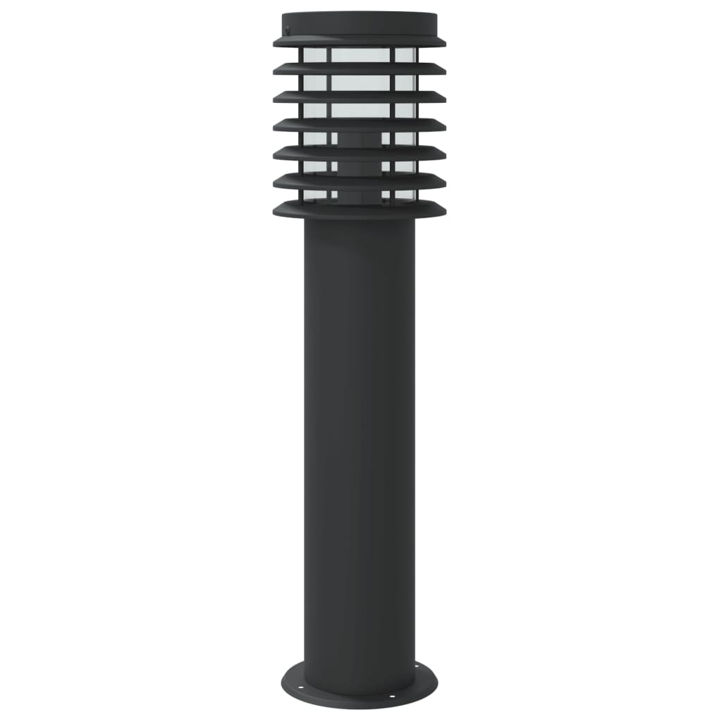 Candeeiro chão exterior c/ sensor 3 pcs 60cm aço inox. preto