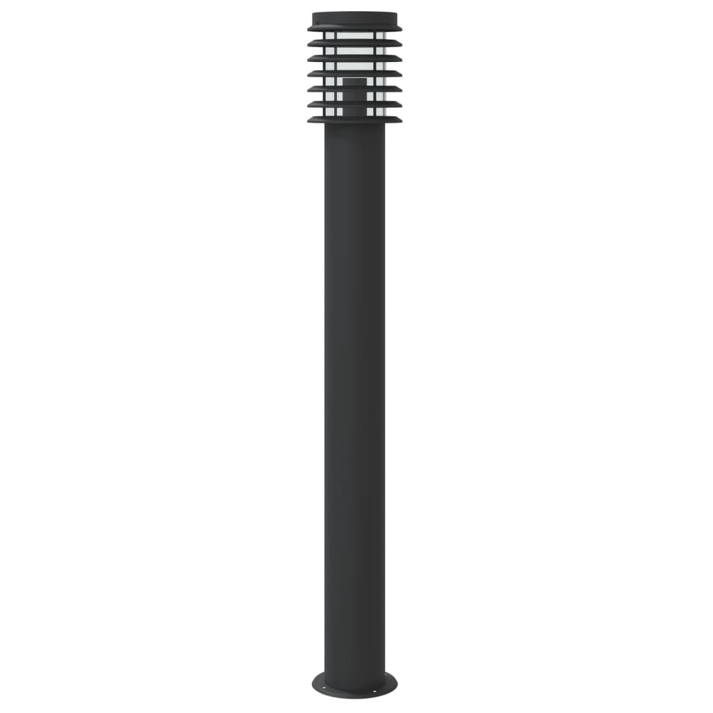 Candeeiro chão p/ exterior c/ sensor 3pcs 110cm aço inox. preto