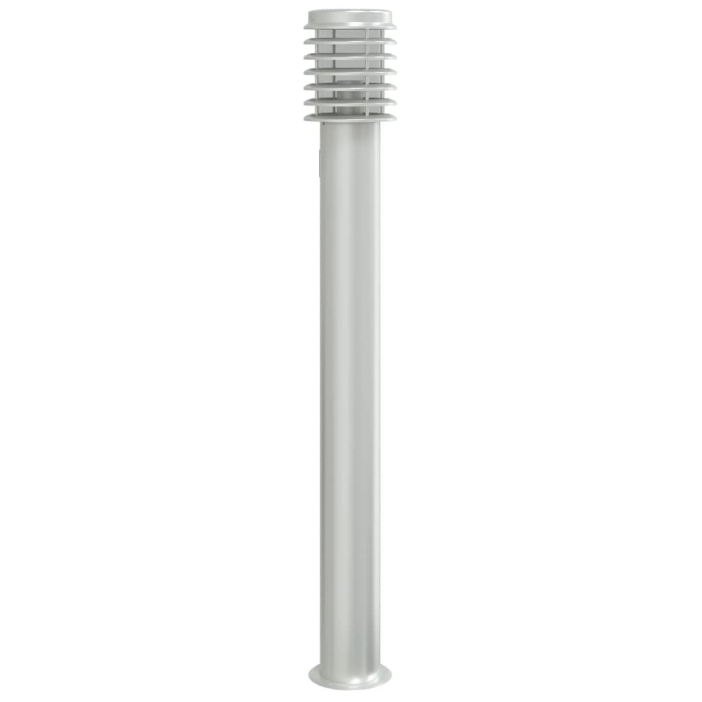 Candeeiro chão exterior c/ tomada 3pcs 110cm aço inox. prateado