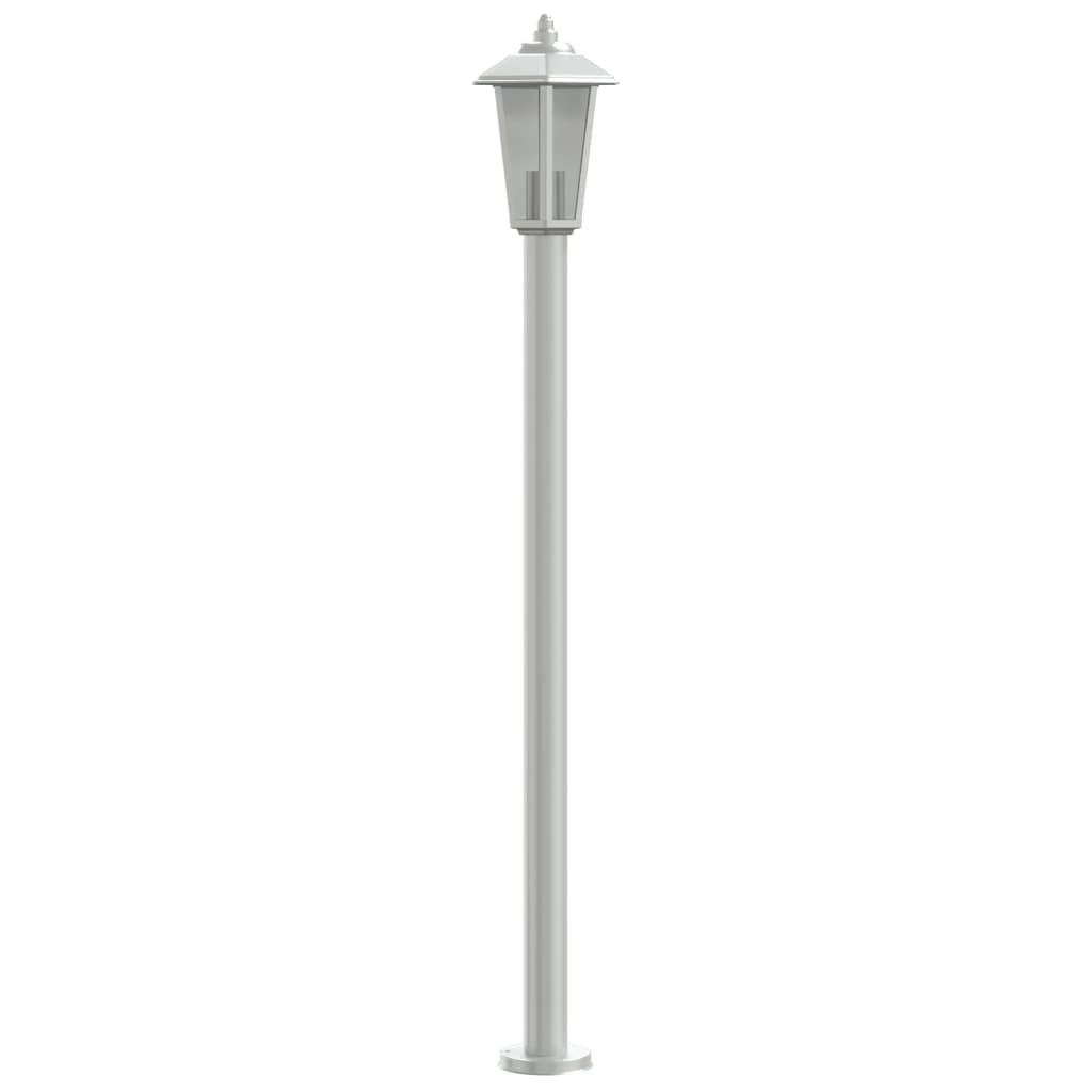 Candeeiro de chão para exterior 3 pcs 120 cm aço inox. prateado