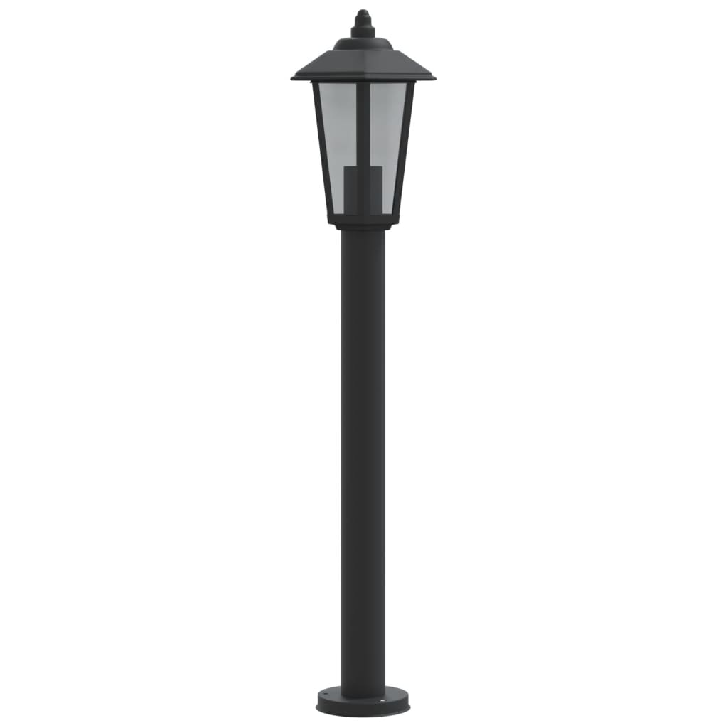 Candeeiro de chão para exterior 80 cm aço inoxidável preto