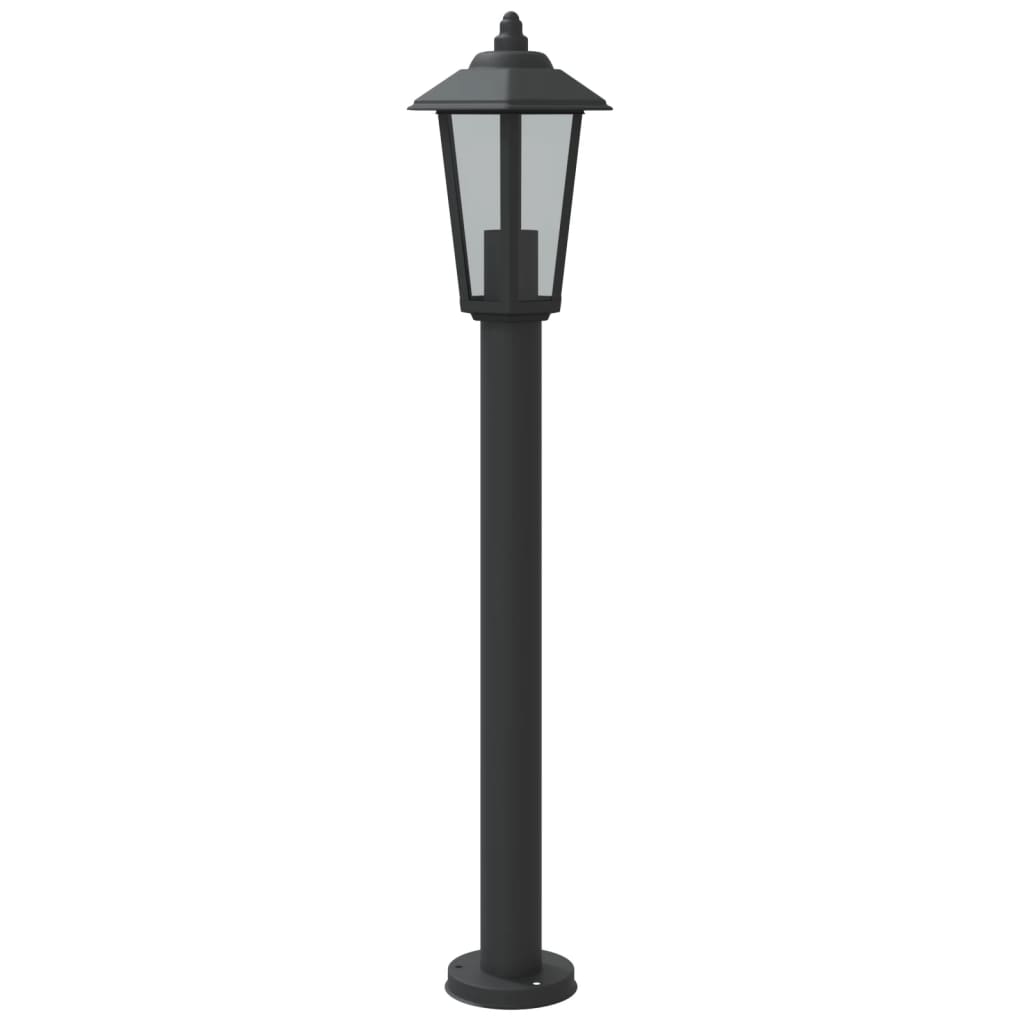 Candeeiro de chão para exterior 80 cm aço inoxidável preto