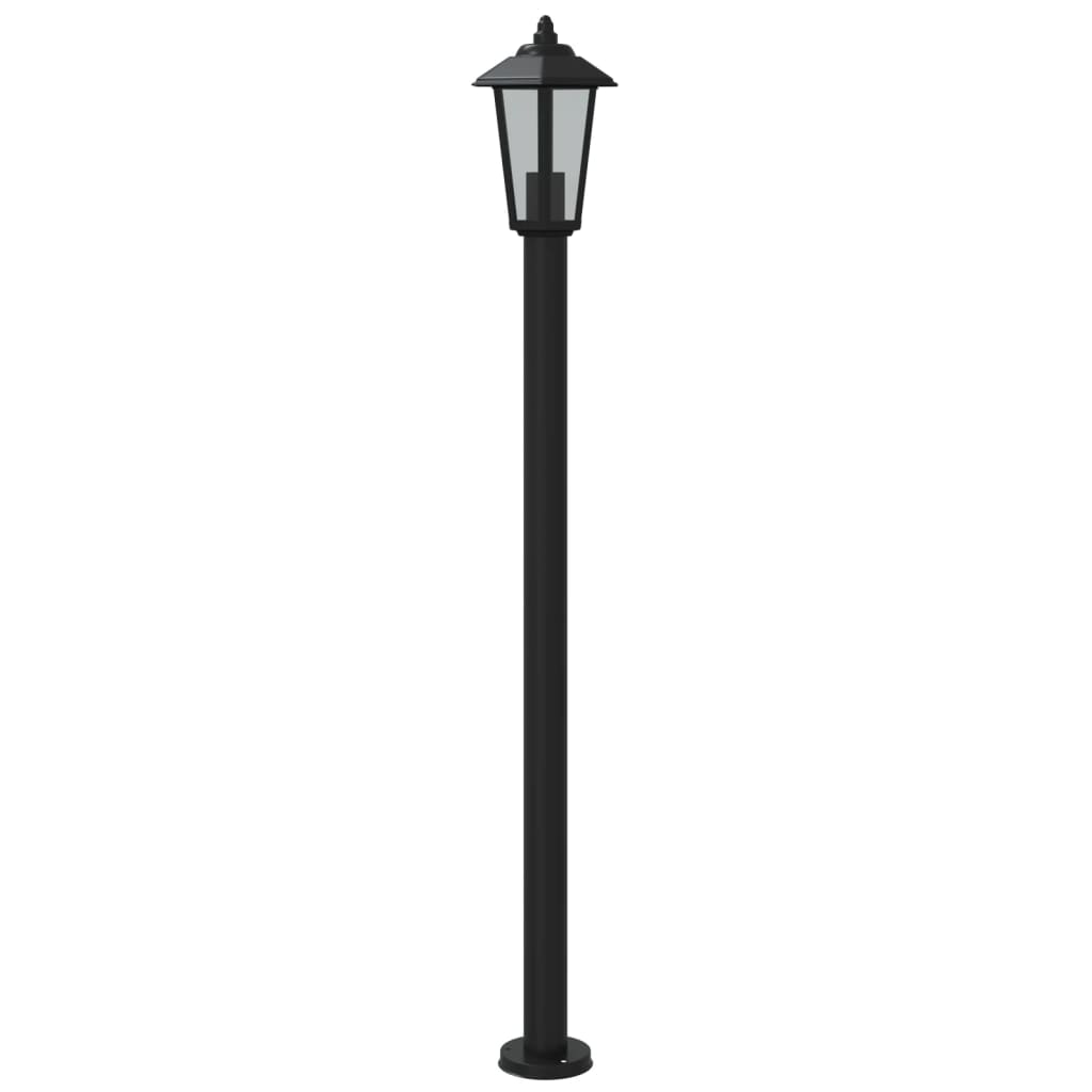 Candeeiro de chão para exterior 3 pcs 120 cm aço inox. preto