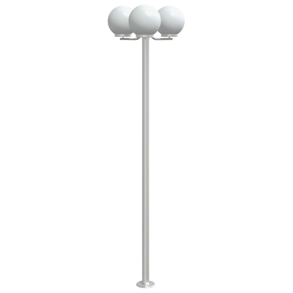 Candeeiro de chão para exterior 2 pcs 215 cm aço inox. prateado