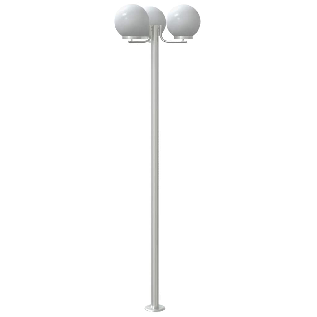Candeeiro de chão para exterior 2 pcs 215 cm aço inox. prateado