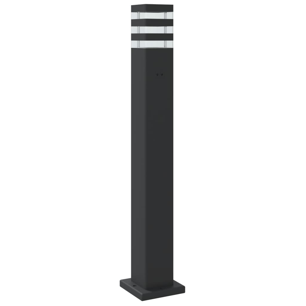 Candeeiro de chão para exterior 80 cm alumínio preto