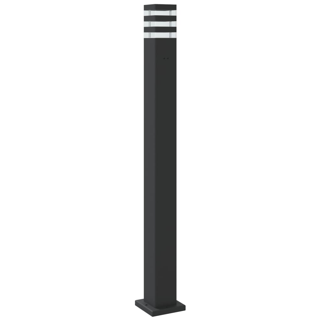 Candeeiro de chão para exterior 110 cm alumínio preto
