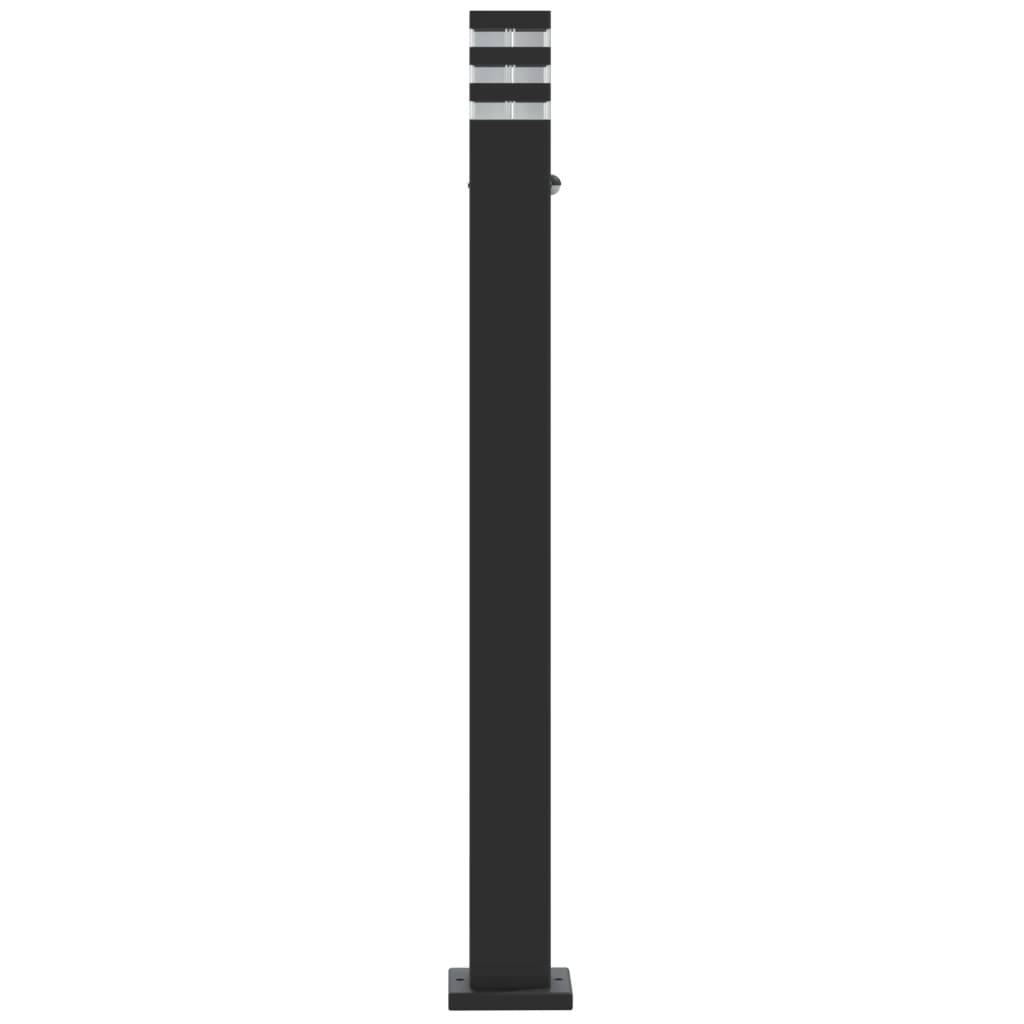 Candeeiro de chão para exterior com sensor 110cm alumínio preto