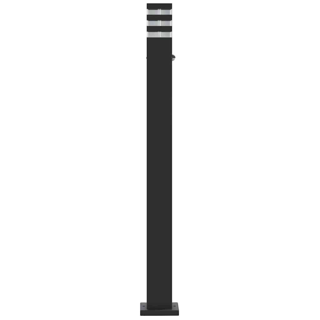 Candeeiro chão p/ exterior c/ sensor 3 pcs 110cm alumínio preto