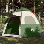 Tenda de campismo cabana para 4 pessoas libertação rápida verde