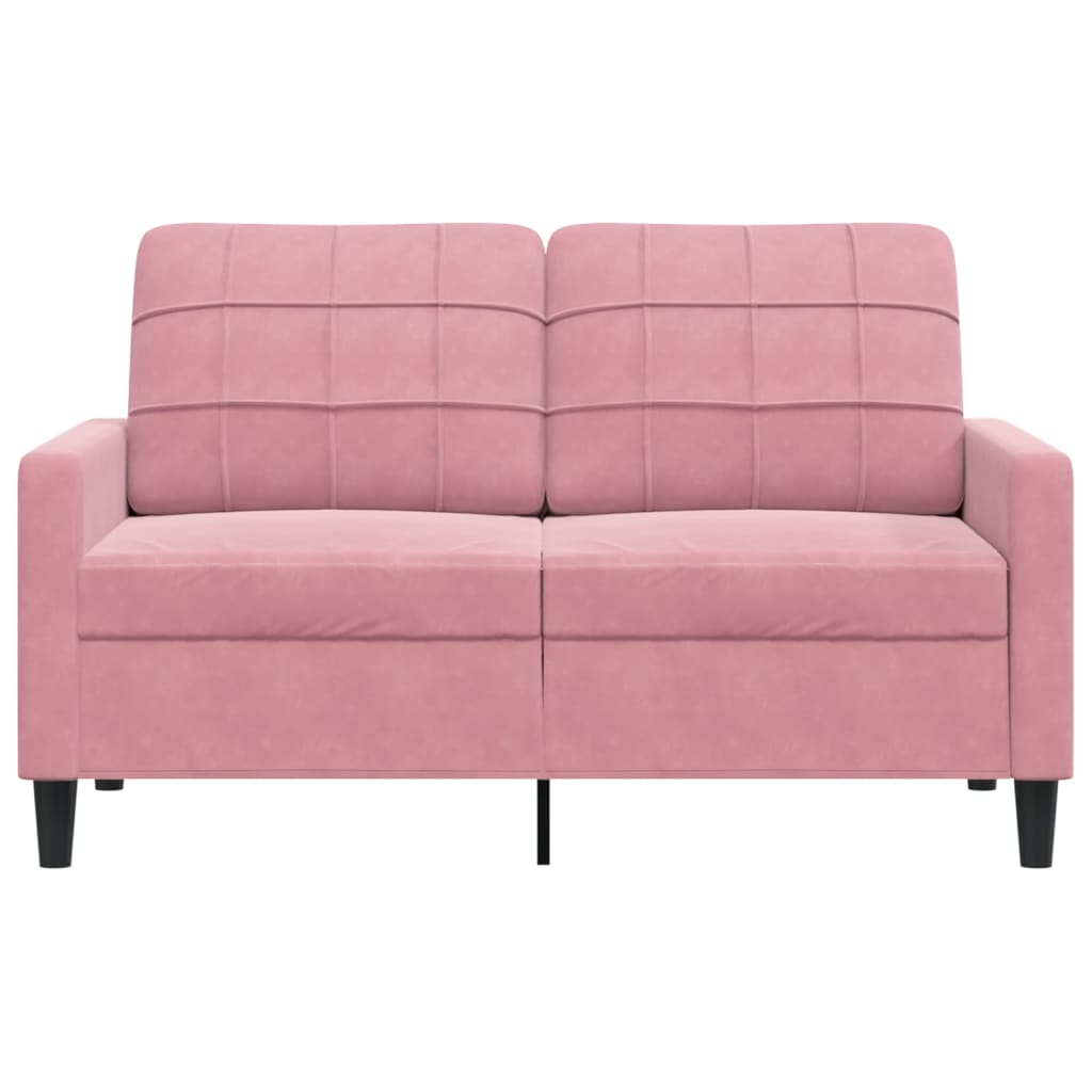 Sofá de 2 lugares veludo 120 cm rosa