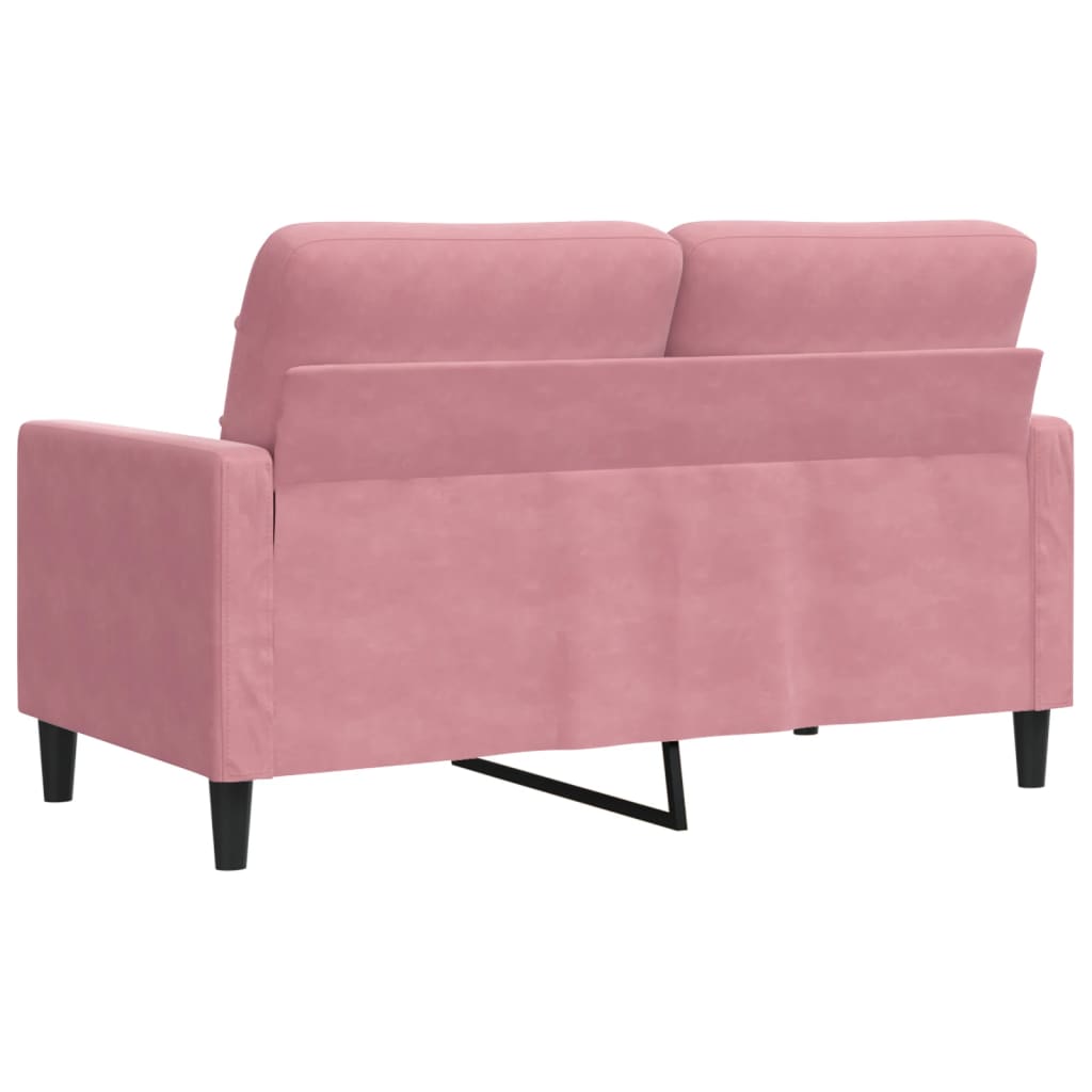 Sofá de 2 lugares veludo 120 cm rosa