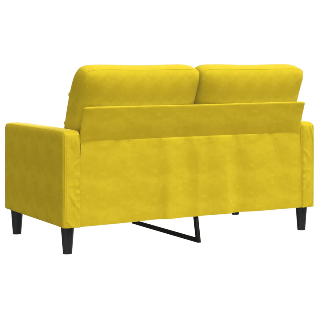 Sofá de 2 lugares veludo 120 cm amarelo