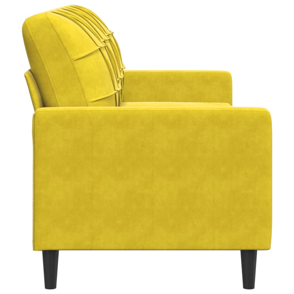 Sofá de 3 lugares 180 cm veludo amarelo