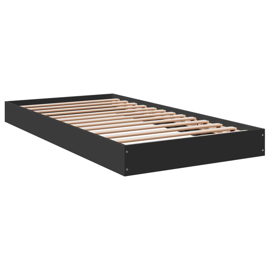 Estrutura de cama 100x200 cm derivados de madeira preto