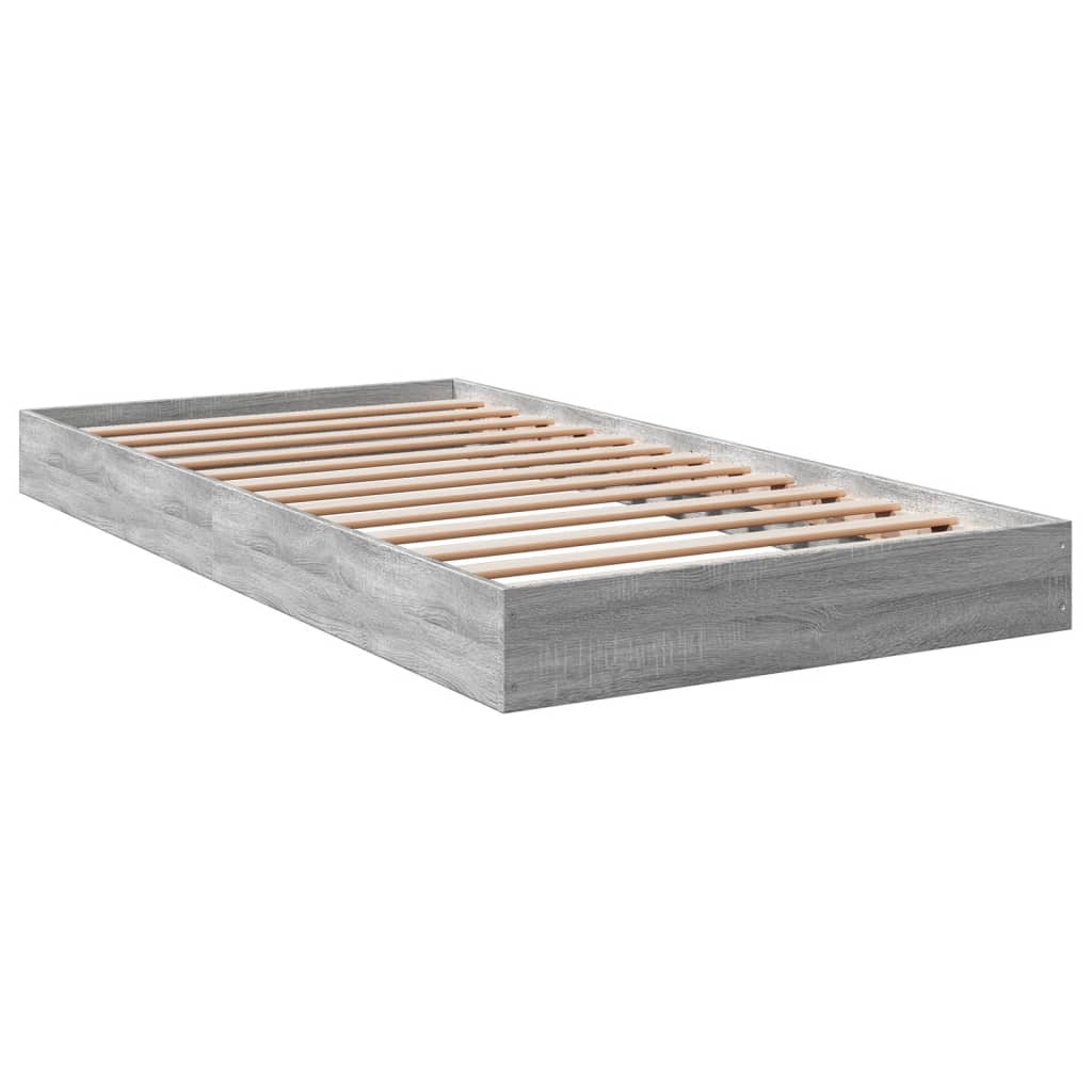 Estrutura cama 100x200 cm derivados de madeira cinzento sonoma