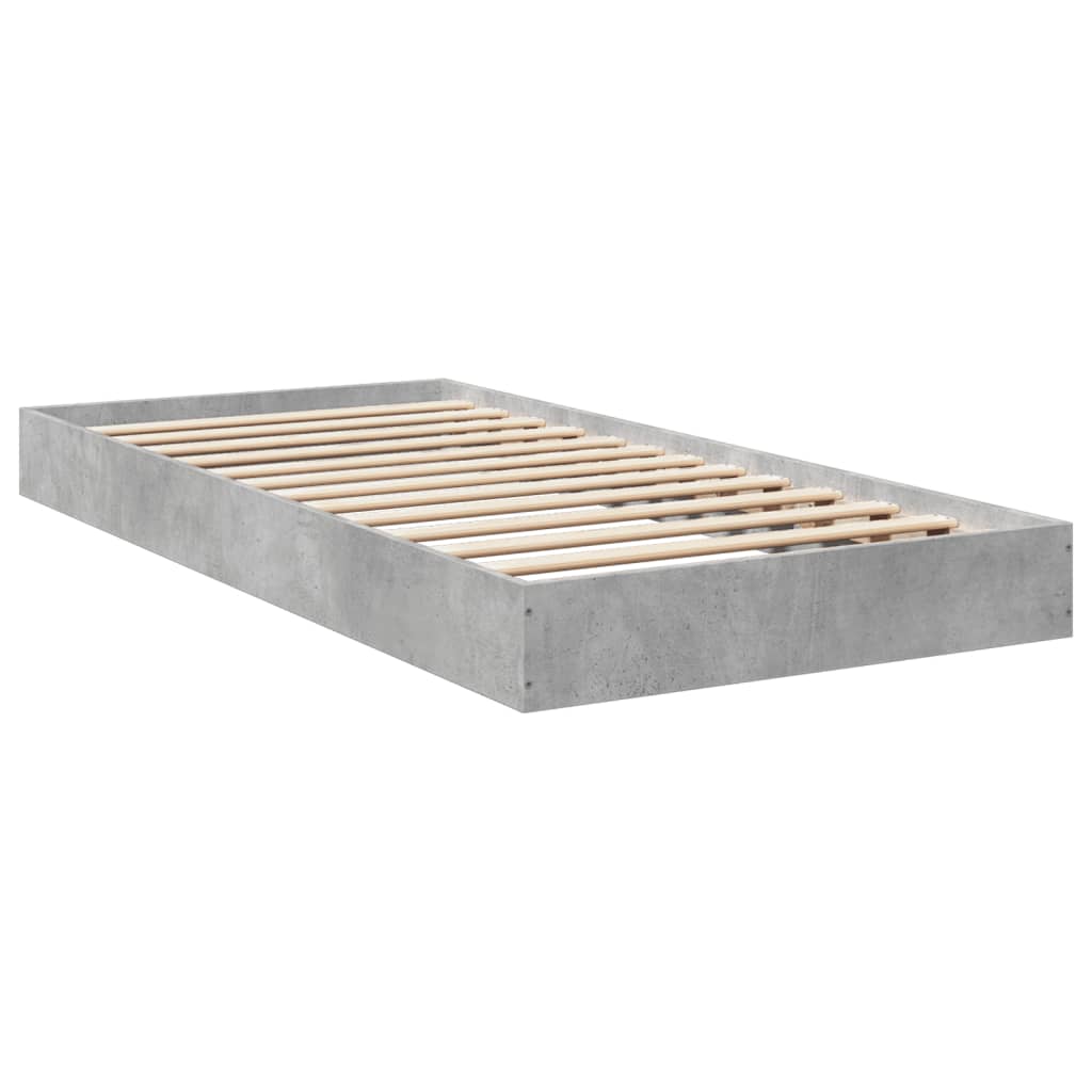 Estrutura de cama 75x190 cm derivados de madeira cinza cimento