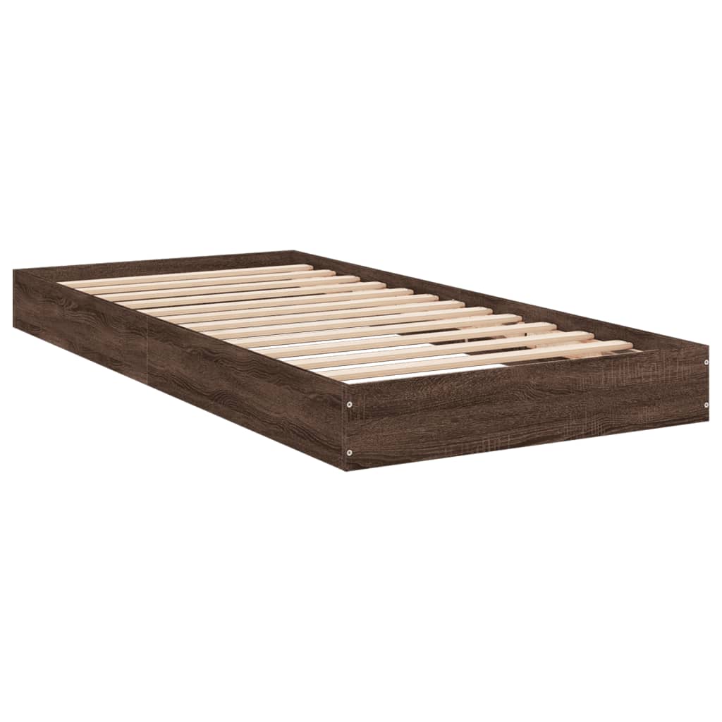 Estrutura cama s/ colchão derivados madeira carvalho castanho