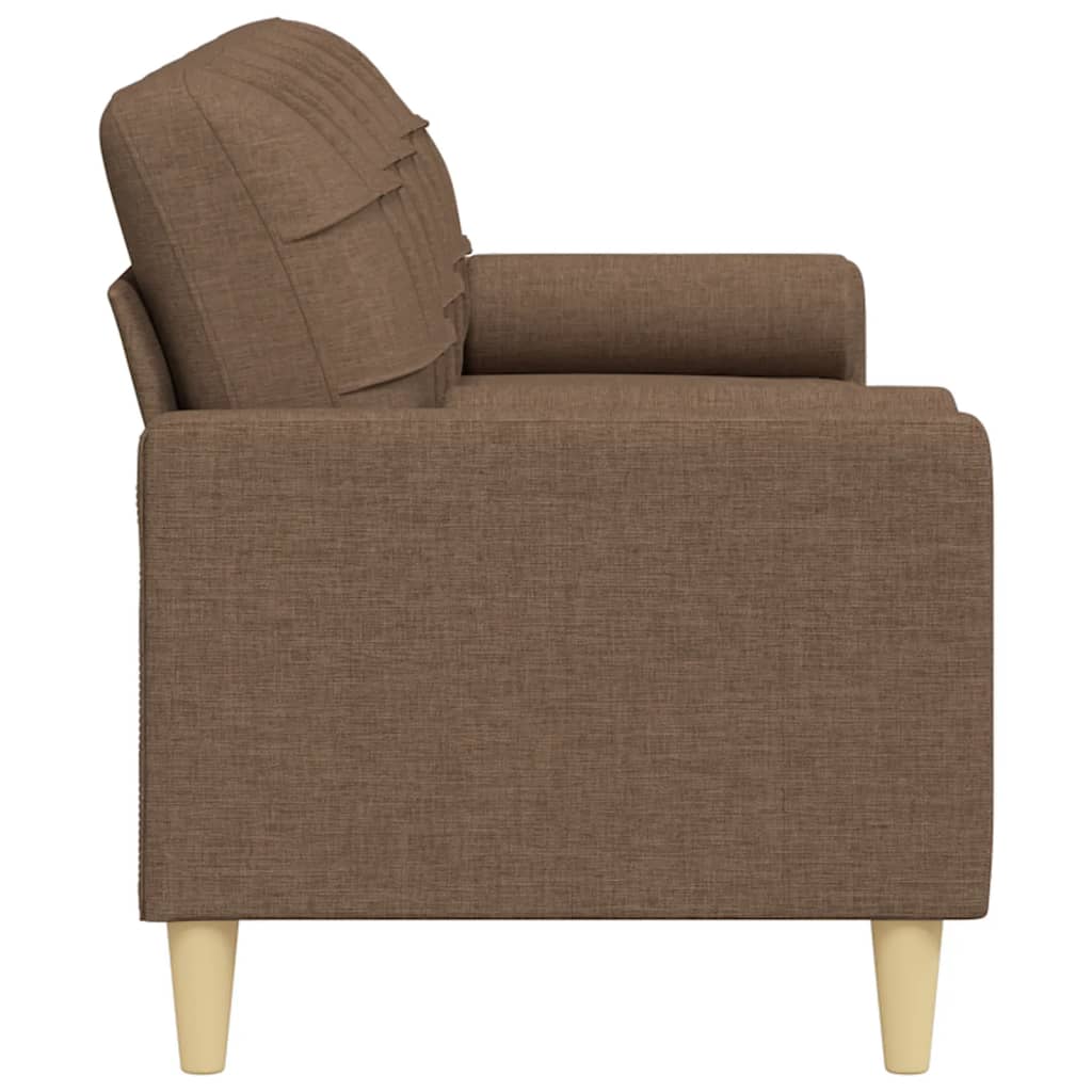 Sofá 3 lugares c/ almofadas decorativas 210 cm tecido castanho