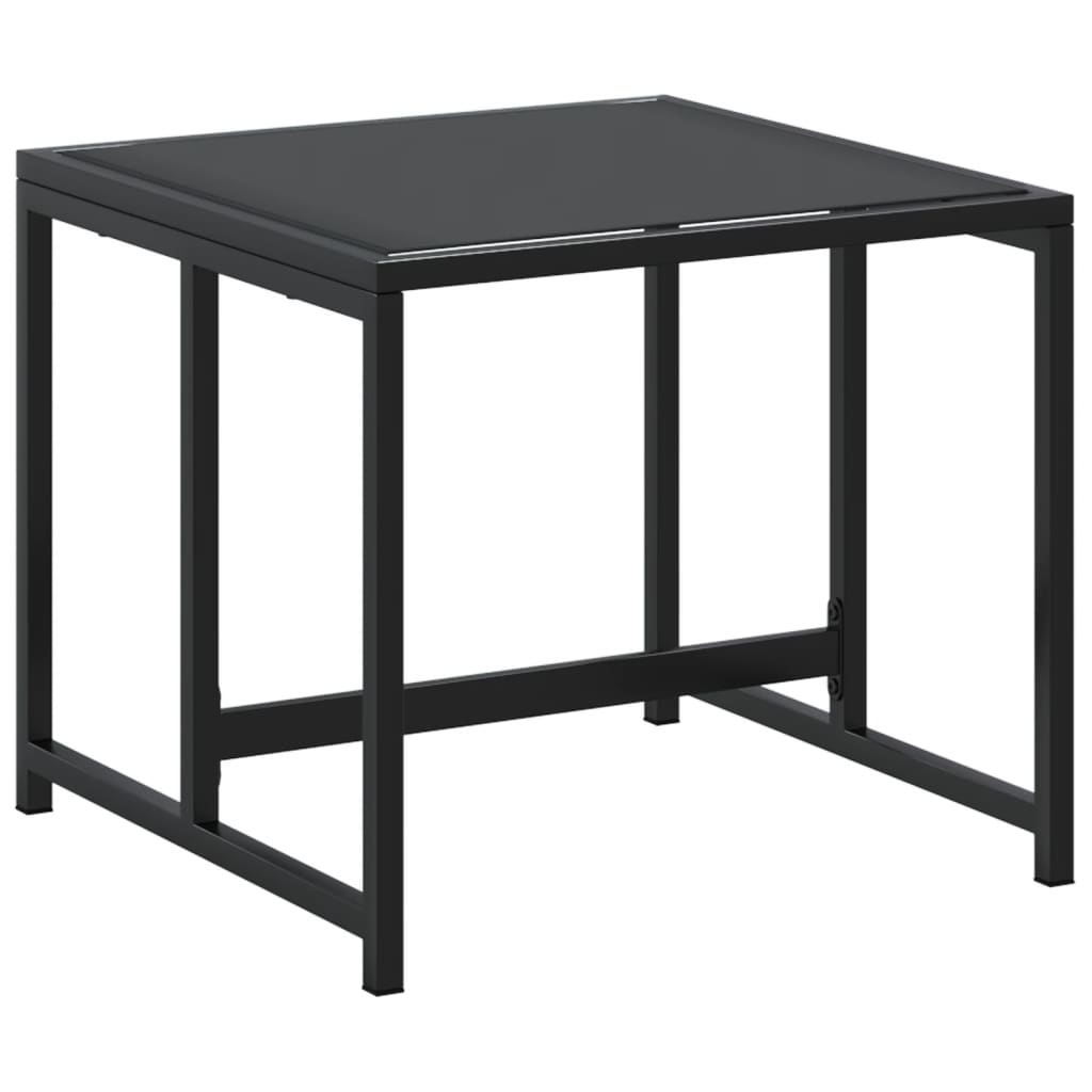 Bancos de jardim 4 pcs aço e textilene preto
