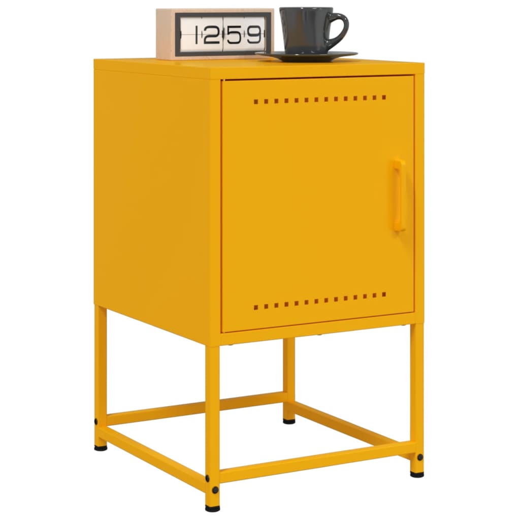 Mesa de cabeceira 36x39x60,5 cm aço amarelo mostarda