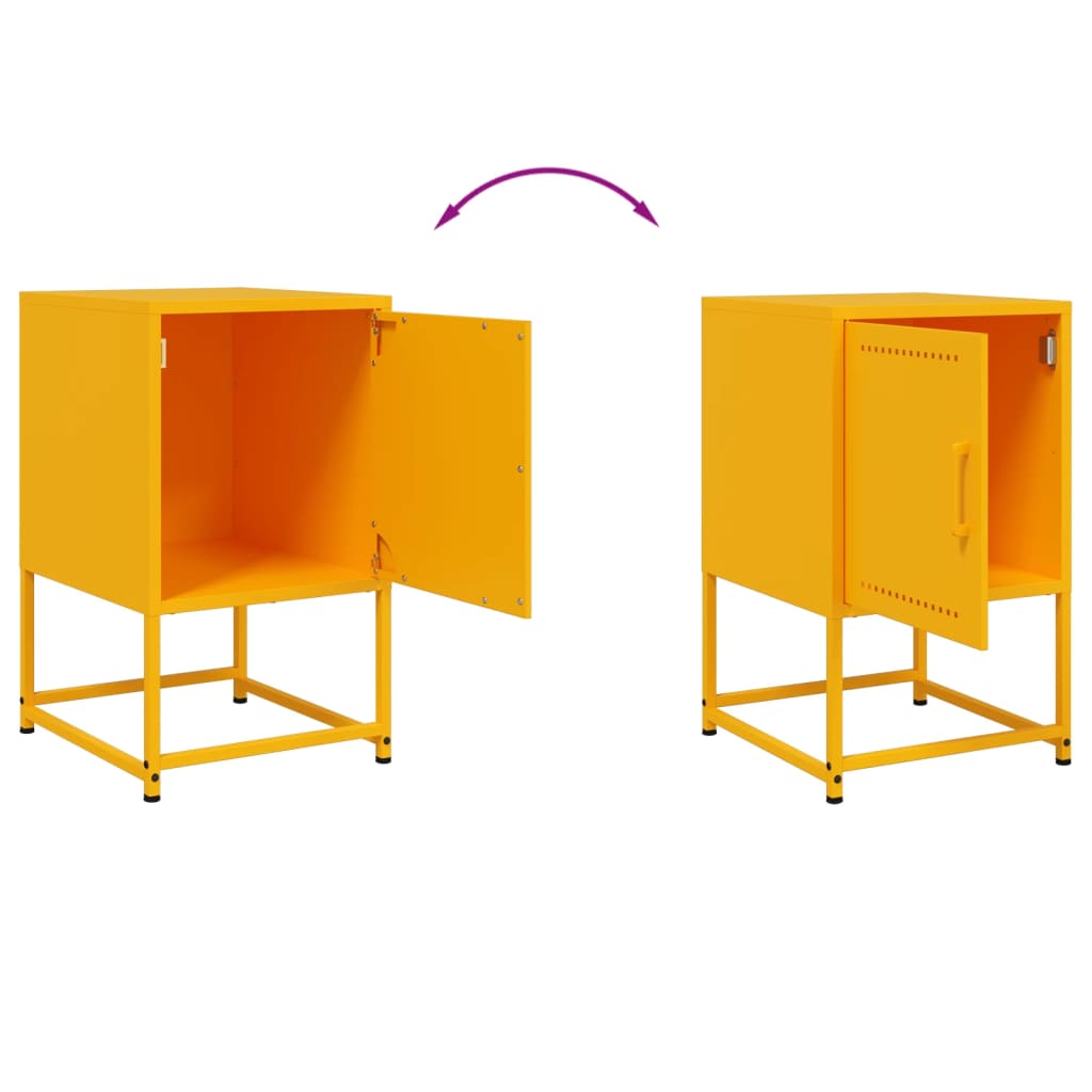 Mesa de cabeceira 36x39x60,5 cm aço amarelo mostarda