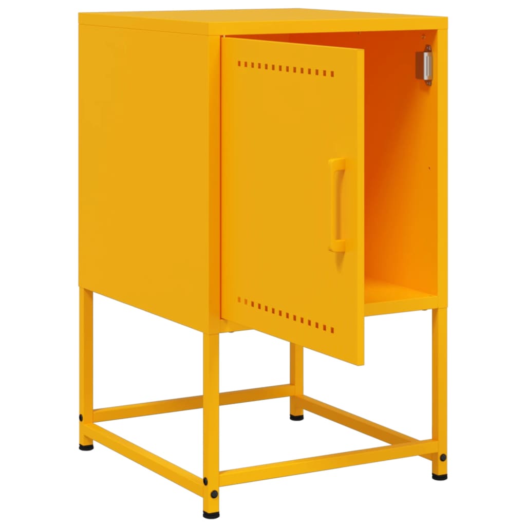 Mesa de cabeceira 36x39x60,5 cm aço amarelo mostarda