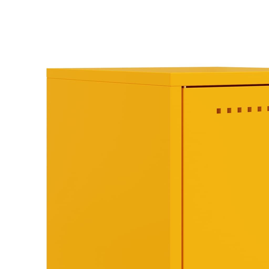Mesa de cabeceira 36x39x60,5 cm aço amarelo mostarda