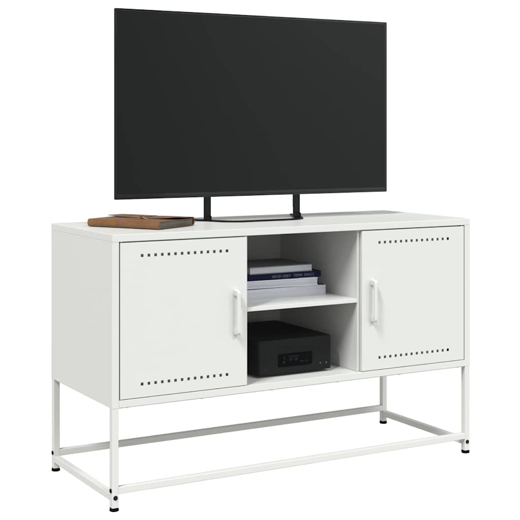 Móvel de TV 100,5x39x60,5 cm aço branco