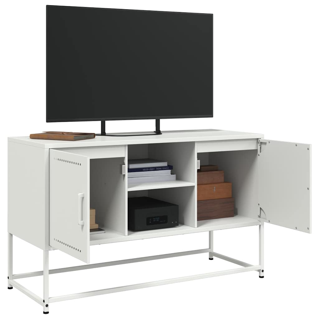 Móvel de TV 100,5x39x60,5 cm aço branco