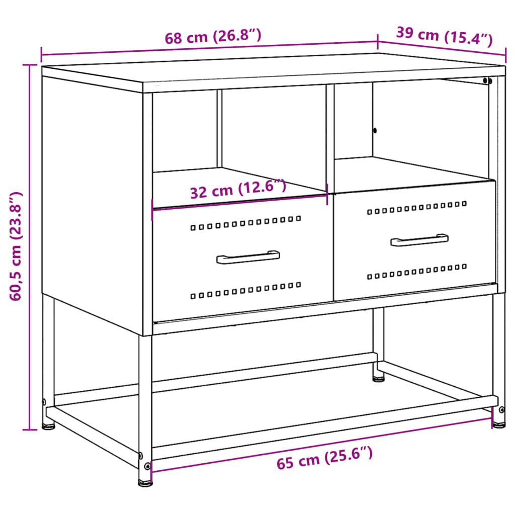 Móvel de TV 68x39x60,5 cm aço antracite