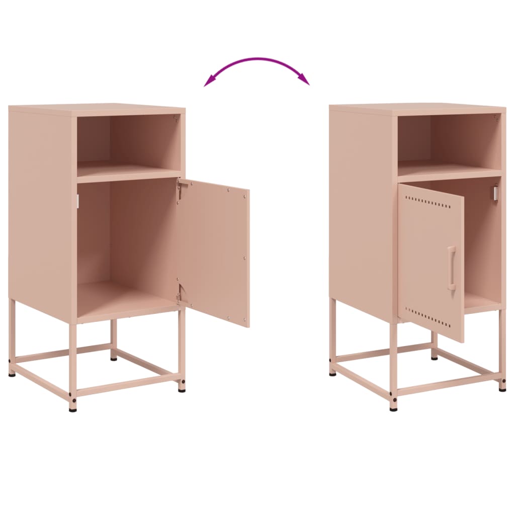 Mesa de cabeceira 36x39x78 cm aço rosa