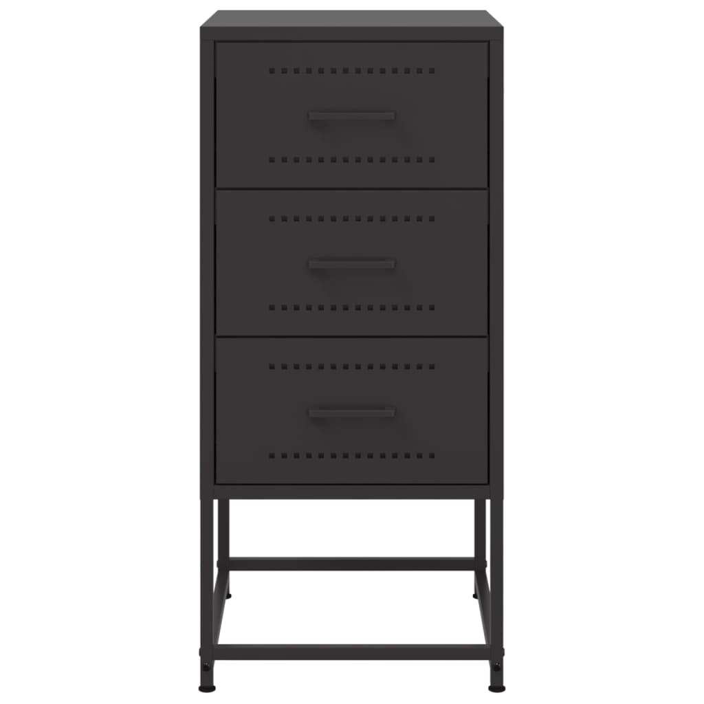 Mesas de cabeceira 2 pcs 36x39x78 cm aço preto