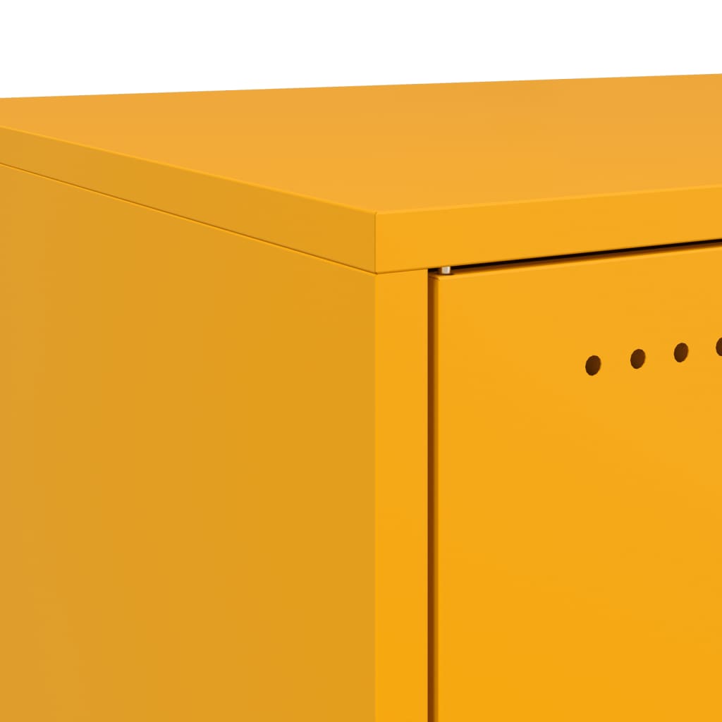 Mesa de cabeceira 36x39x78 cm aço amarelo mostarda