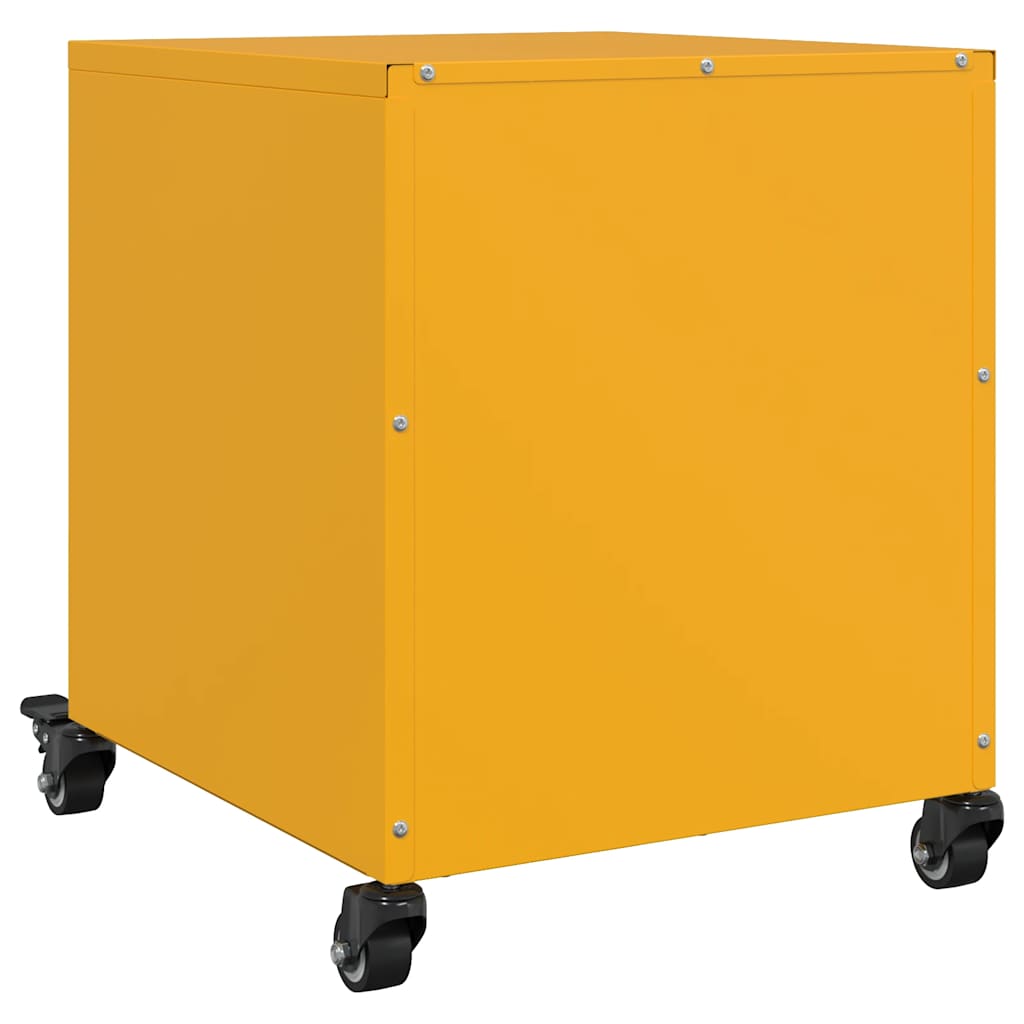 Mesas de cabeceira 2 pcs 36x39x43,5 cm aço amarelo mostarda