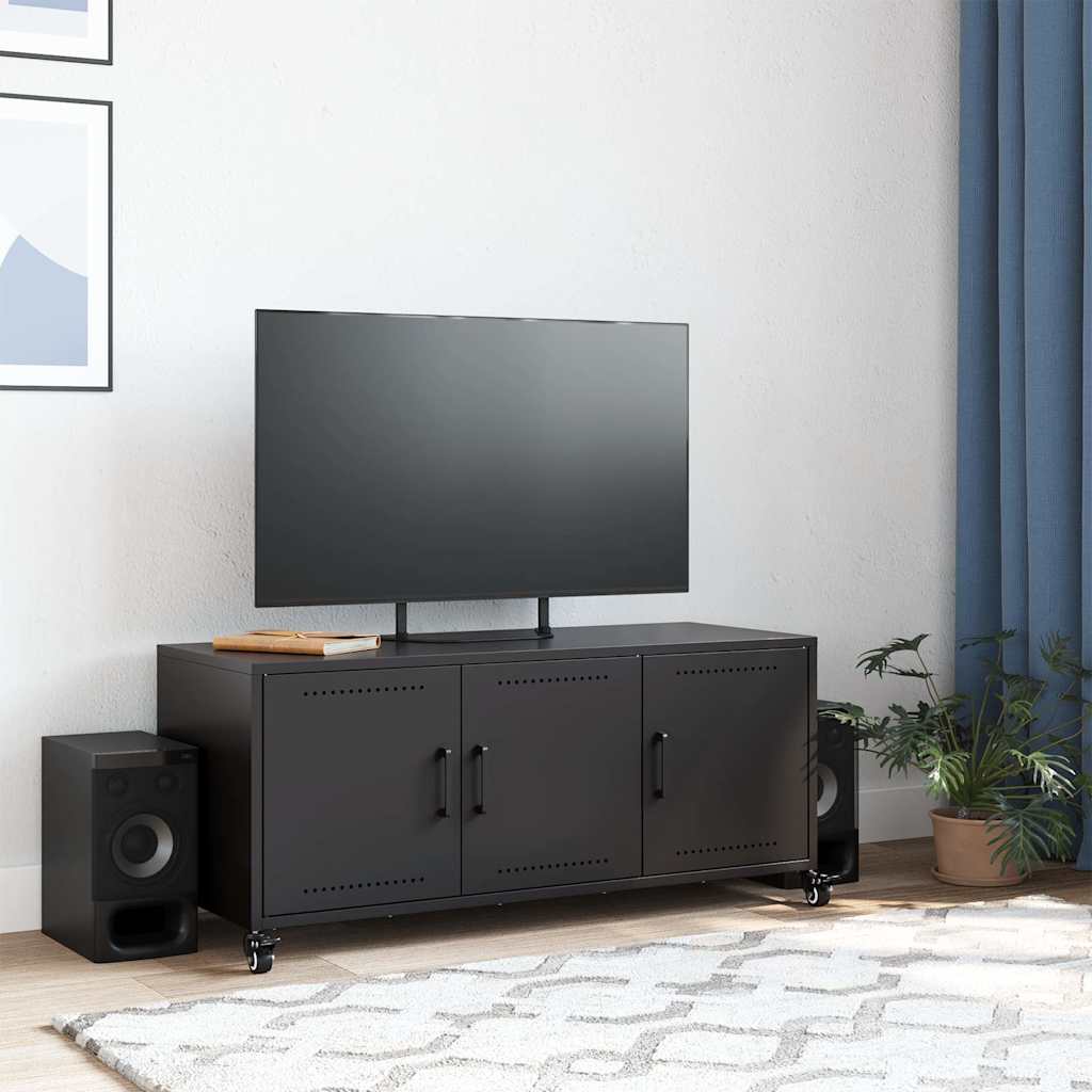 Móvel de TV 100,5x39x43,5 cm aço preto