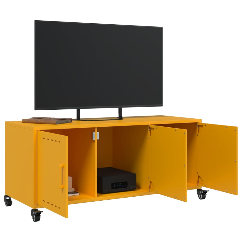 Móvel de TV 100,5x39x43,5 cm aço amarelo mostarda