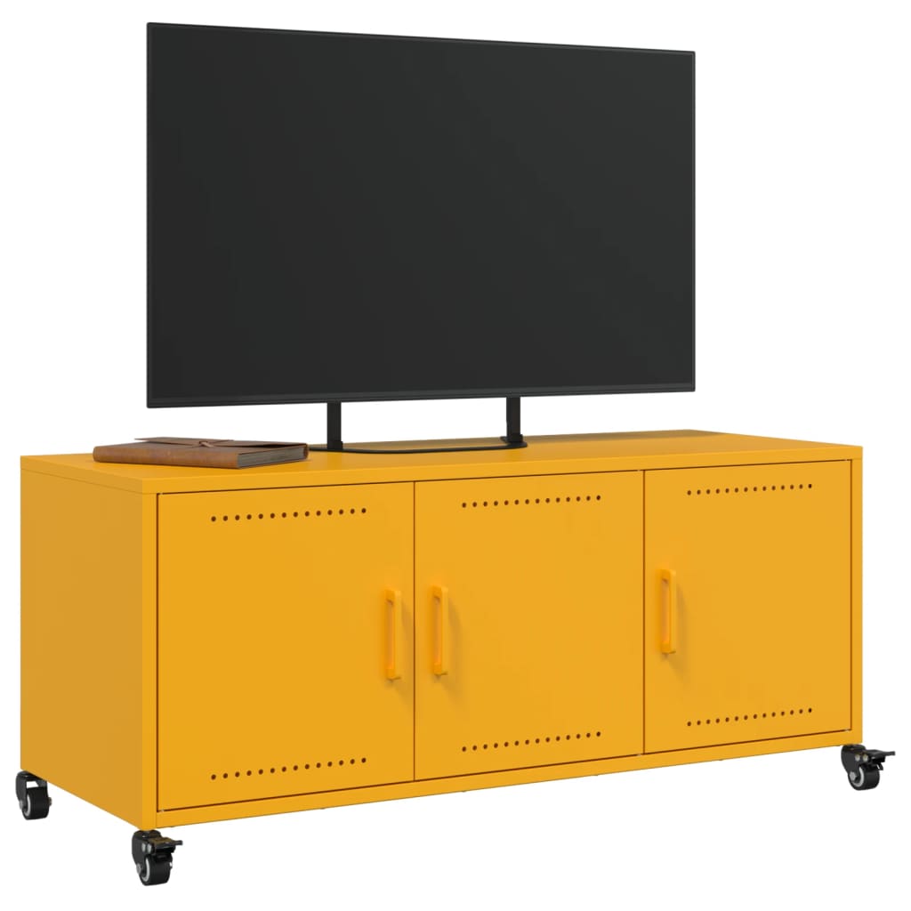 Móvel de TV 100,5x39x43,5 cm aço amarelo mostarda